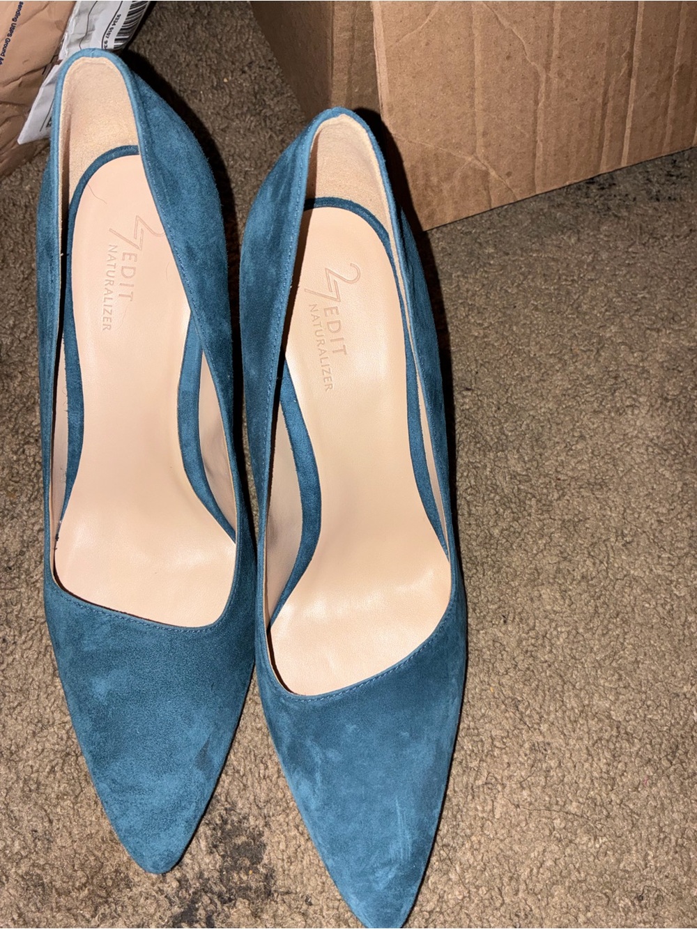 Naturalizer Teal Suede Pointed Pumps
